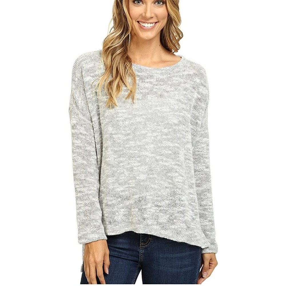 Sanctuary Easy Street Popover Sweater Grey marl medium M long sleeve